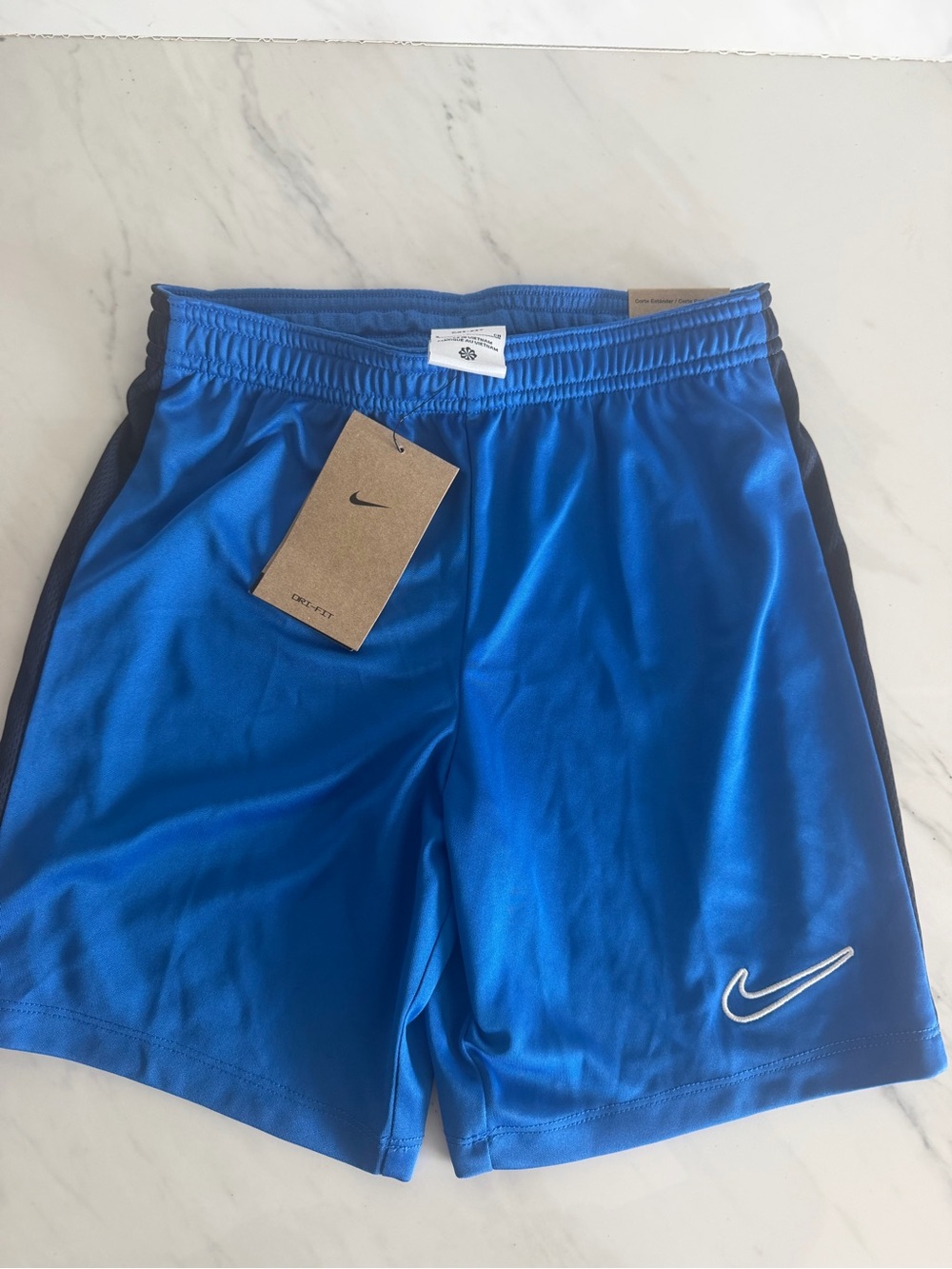 Nike Men's Royal Blue Athletic Shorts with Black Side Panels